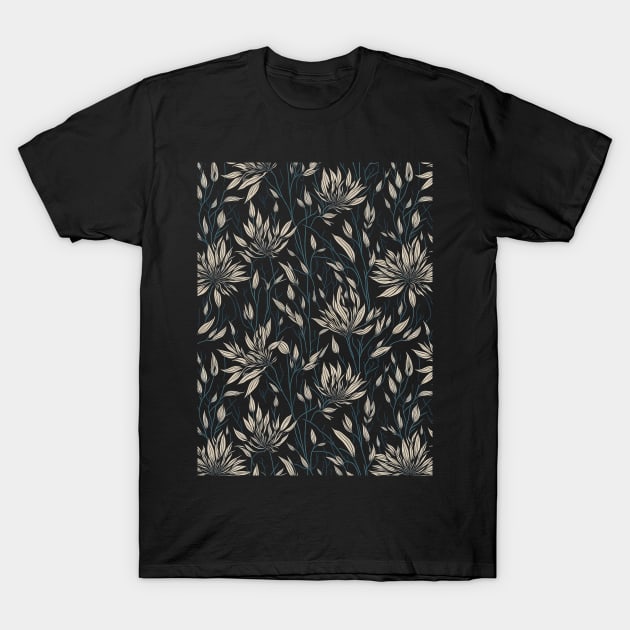 Seamless floral pattern with flowers and leaves T-Shirt by webbygfx